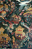 Bangkok Wat Pho, mural paintings of the ubosot.